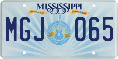 MS license plate MGJ065