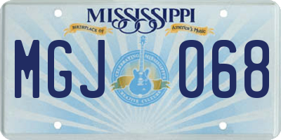 MS license plate MGJ068