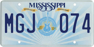 MS license plate MGJ074