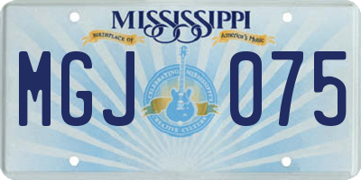 MS license plate MGJ075