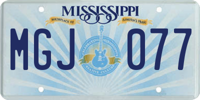 MS license plate MGJ077