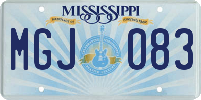 MS license plate MGJ083