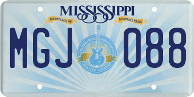 MS license plate MGJ088