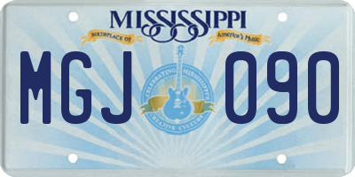 MS license plate MGJ090