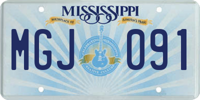 MS license plate MGJ091