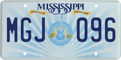 MS license plate MGJ096