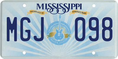 MS license plate MGJ098