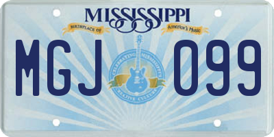 MS license plate MGJ099