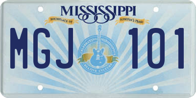 MS license plate MGJ101