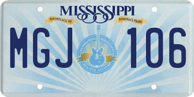 MS license plate MGJ106