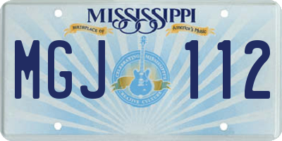 MS license plate MGJ112