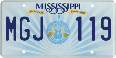 MS license plate MGJ119
