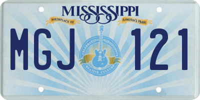 MS license plate MGJ121