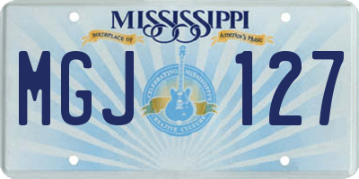 MS license plate MGJ127