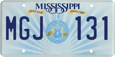 MS license plate MGJ131