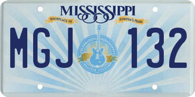 MS license plate MGJ132
