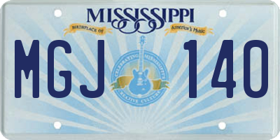 MS license plate MGJ140