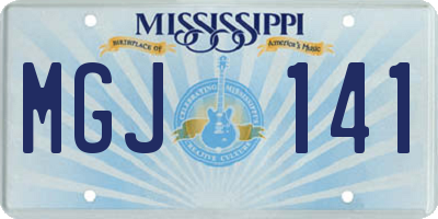 MS license plate MGJ141