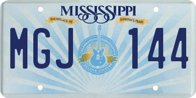 MS license plate MGJ144