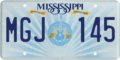 MS license plate MGJ145