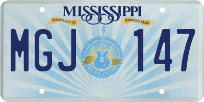 MS license plate MGJ147