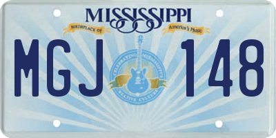 MS license plate MGJ148