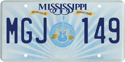 MS license plate MGJ149