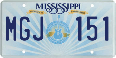 MS license plate MGJ151