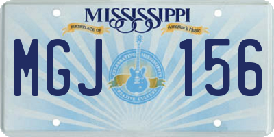 MS license plate MGJ156