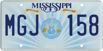 MS license plate MGJ158