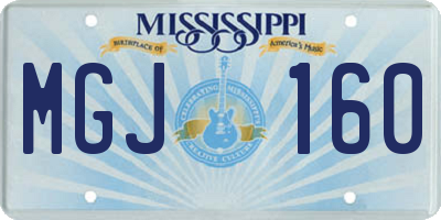 MS license plate MGJ160