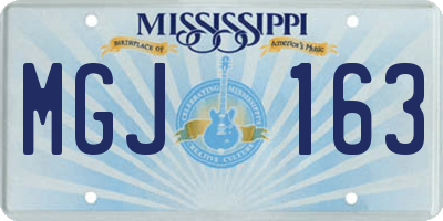 MS license plate MGJ163