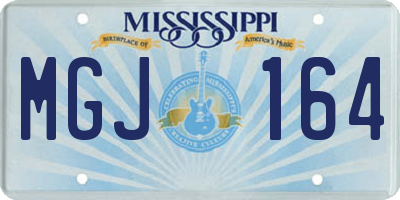 MS license plate MGJ164