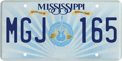 MS license plate MGJ165
