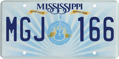 MS license plate MGJ166