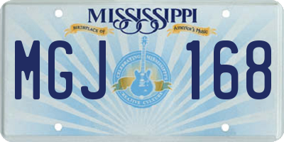MS license plate MGJ168