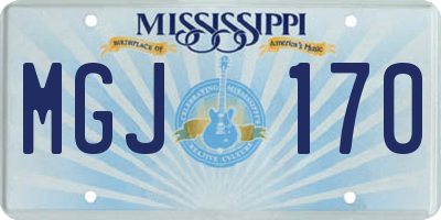 MS license plate MGJ170