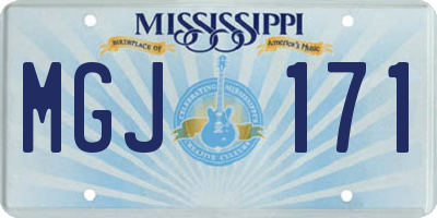 MS license plate MGJ171