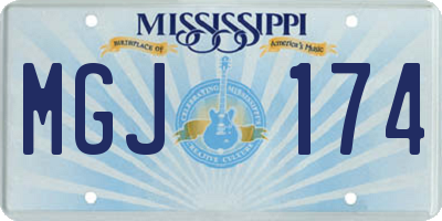 MS license plate MGJ174