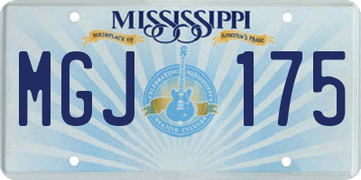 MS license plate MGJ175