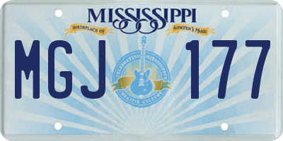 MS license plate MGJ177