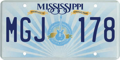 MS license plate MGJ178