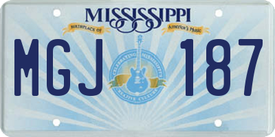 MS license plate MGJ187