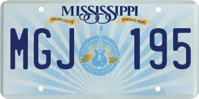 MS license plate MGJ195