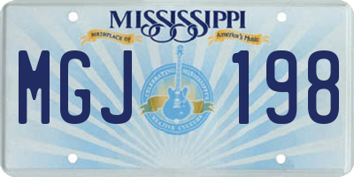 MS license plate MGJ198
