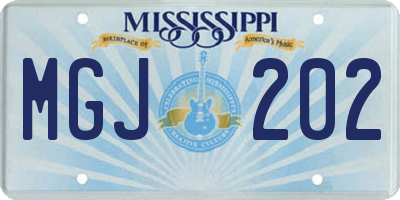 MS license plate MGJ202