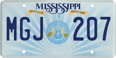 MS license plate MGJ207