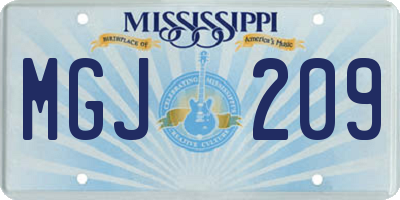 MS license plate MGJ209