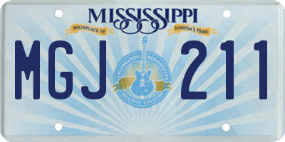 MS license plate MGJ211