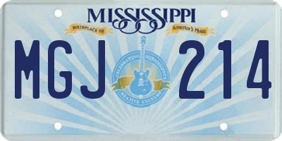 MS license plate MGJ214